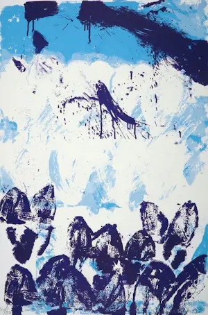 Buy Jan Cremer - Kleurenzeefdruk WINTERLANDSCAPE--- ZEER GROOT!!!!? Bid from 265!