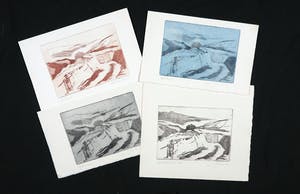 Joe Wols - Lot van vier gekleurde etsen, Yorkshire kopen? Bied vanaf 1!