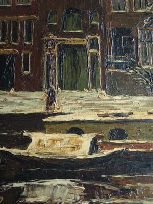 Tonny Timmermans - Olieverf op doek , Keizersgracht in de winter in Amsterdam – ca. 1960 kopen? Bied vanaf 35!