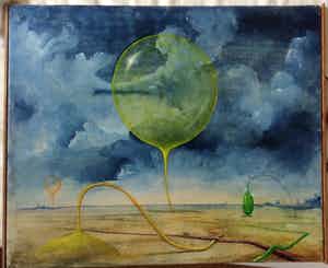 Hans Leyerzapf - Surrealistisch landschap verkocht voor € 85!