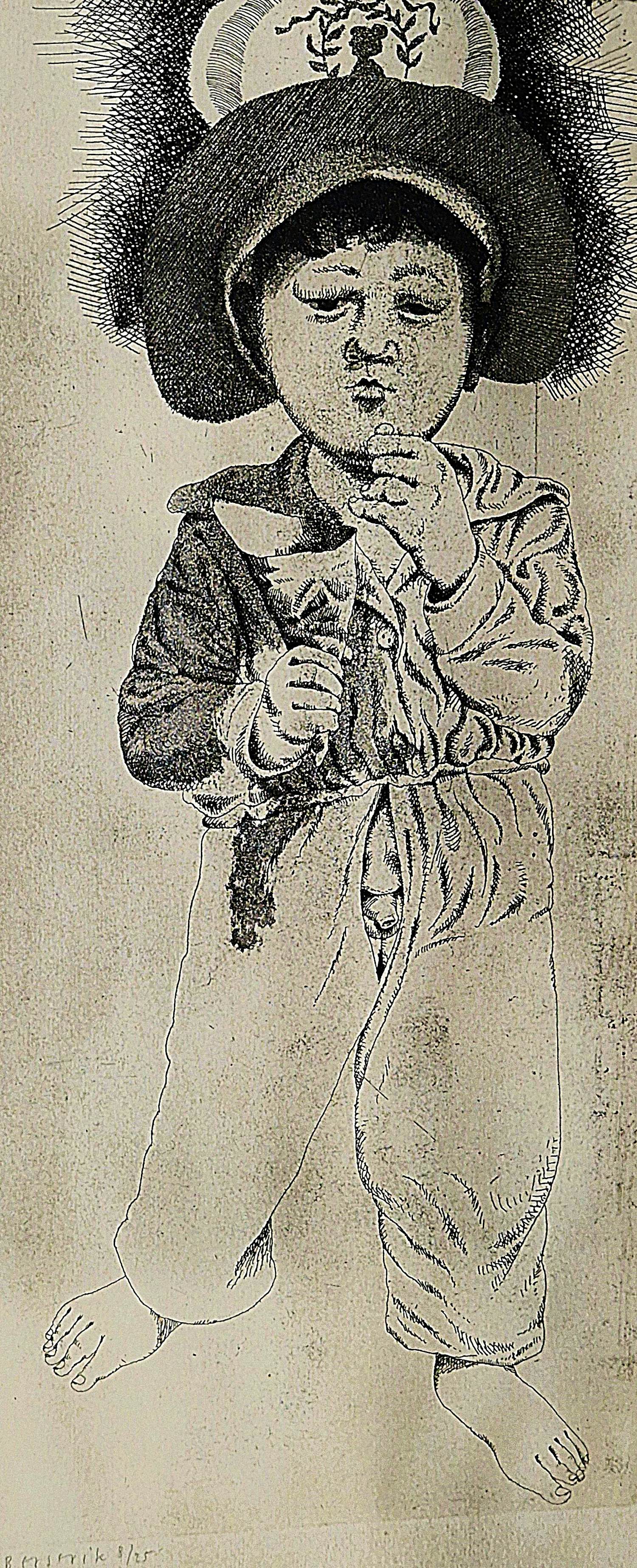 Herman Berserik - Zeer kleine oplage (25) Ets - De jonge Snoeper - gesigneerd verkocht voor € 21!