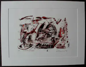 Theo Wolvecamp - litho: Abstracte compositie - 1987 kopen? Bied vanaf 225!