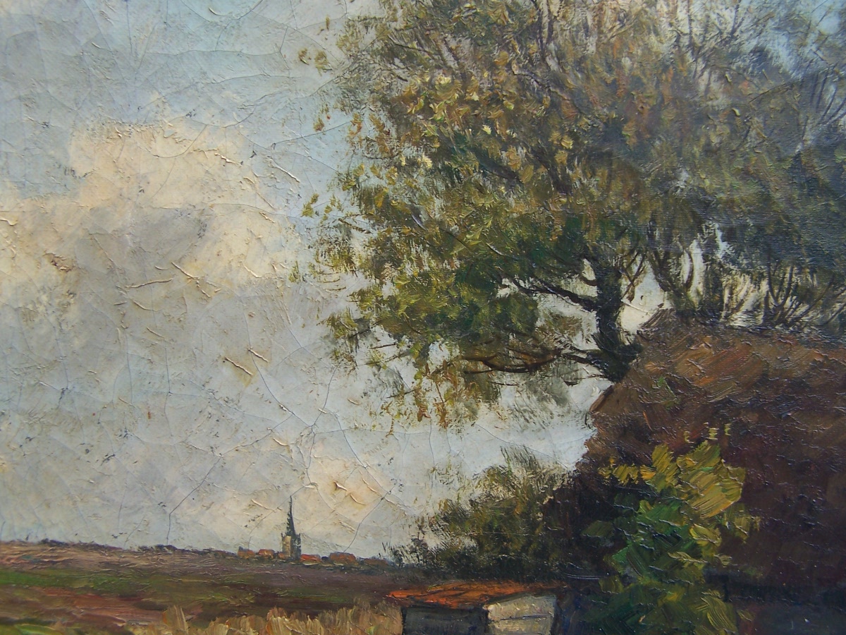 Charles Petit - Landschap met Vissershutten kopen? Bied vanaf 40!