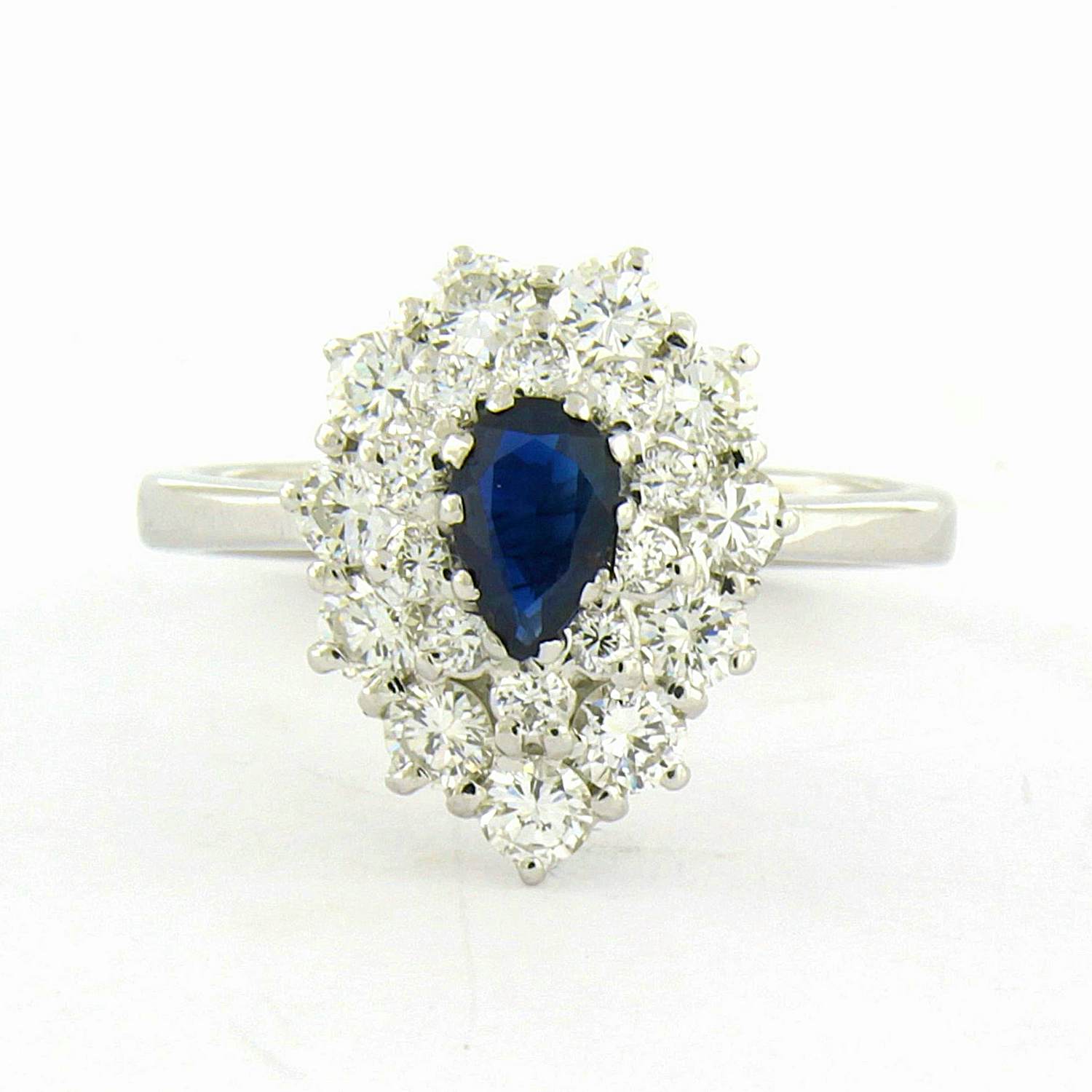 18k wit gouden ring met saffier en briljant geslepen diamant tot. 0.90ct kopen? Bied vanaf 810!