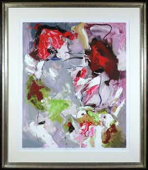 Charlotte Molenkamp - Zeefdruk, Japanse Tuin - Ingelijst (Groot) verkocht voor € 120!