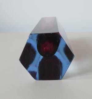 Flavio Poli - Zeshoekige Sommerso glazen vaasje - Vetri Seguso Murano kopen? Bied vanaf 1!