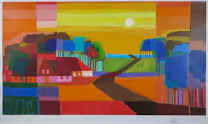 Ton Schulten - Zeefrduk op papier, Zomergloed - Ingelijst kopen? Bied vanaf 450!