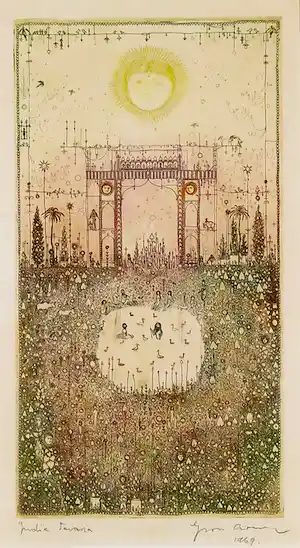 Arnold Gross - Ets en aquatint, Vijver - Ingelijst verkauft für € 300!