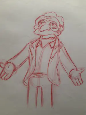 AcheterMatt Groening - originele productietekening The Simpsons, ingelijst? Enchérissez de 50!