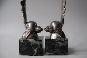 Gaston Rischmann - Art deco boeksteunen - kubistische vogels kopen? Bied vanaf 650!