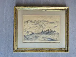 Marius Bauer - ets - Ruiters op heuvel, gesigneerd r.o. kopen? Bied vanaf 149!