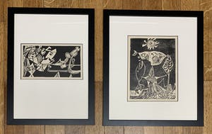 Corneille - Zeldzaam - Twee linoleumsneden uit 1949 Déesse Poisson + La Belle d'une journée kopen? Bied vanaf 700!