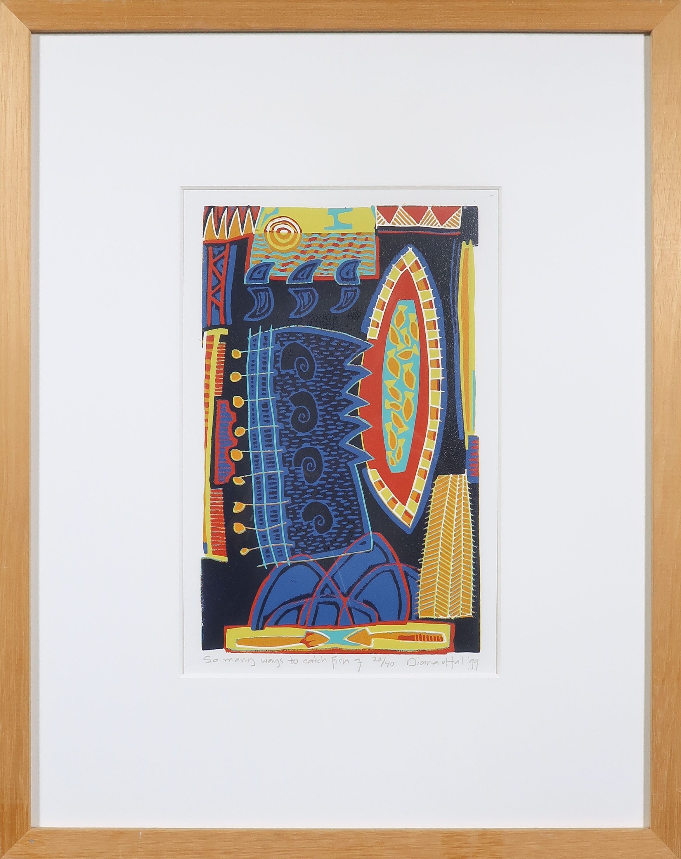 Diana van Hal - Zeefdruk, So many ways to catch Fish 7 - Ingelijst kopen? Bied vanaf 20!