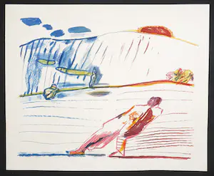 Pieter Defesche - Litho, Tegen wind kopen? Bied vanaf 1!