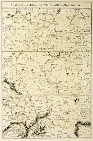 William Milton - Litho, A Map exhibiting the Retreat of the French Army from Moscow to Paris verkauft für € 10!