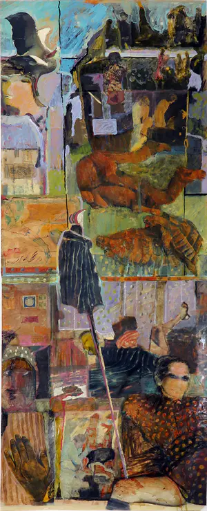 Paul Marcus - Gemengde techniek op kunststof, Collage met kameel en schildpad kaufen? Bieten Sie von 1!