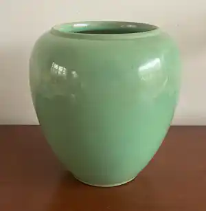 Plateelbakkerij Zuid-Holland - Art Deco turqoise vaas vendu pour 30€ !