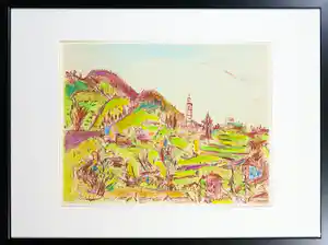 Jan Wiegers - Litho, Landschap - Ingelijst verkauft für € 60!