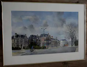 Leo Wisselink - aquarel: Javastraat Den Haag kopen? Bied vanaf 50!