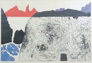 Ger Gerrits - Litho, Cañon en bergplateau - Ingelijst kopen? Bied vanaf 50!