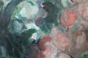 Pieter Fraterman - Olieverf op doek, Stilleven met bloemenvaas en vruchten - Ingelijst kopen? Bied vanaf 100!