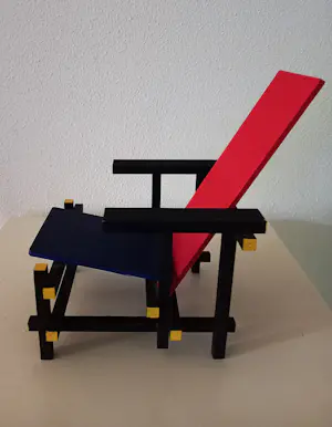 Gerrit Rietveld - Miniatuur Rood Blauwe Stoel (1:6) kopen? Bied vanaf 55!
