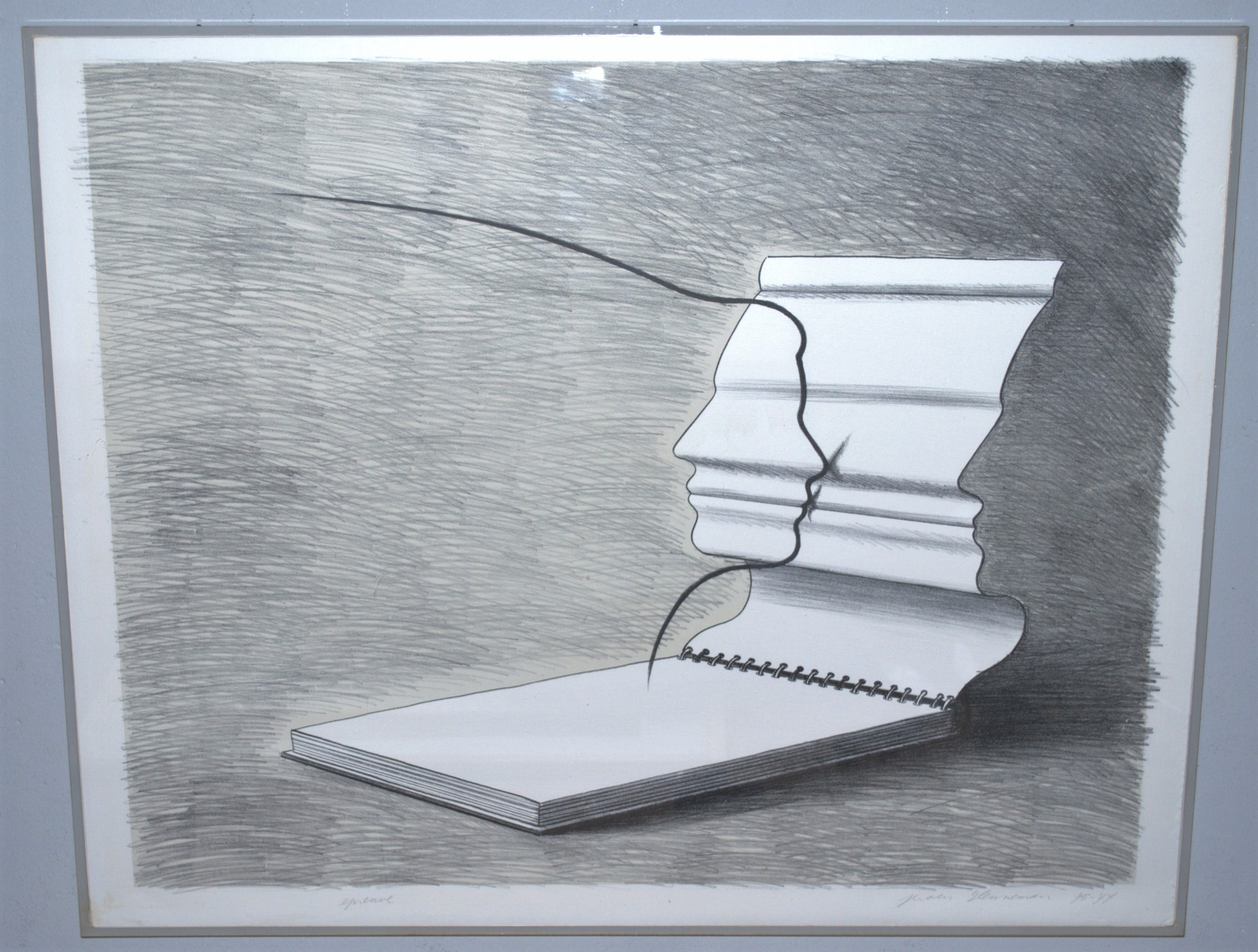 Jeroen Henneman - de Kus-litho-epreuve-in een perspex lijst kopen? Bied vanaf 150!