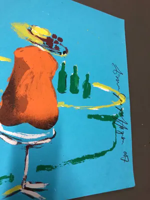 Espen Hagen - Gr Zeefdruk SIX LADIES AT THE BLUE BAR. Hand gesigneerd kopen? Bied vanaf 40!