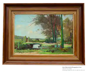 Xeno Munninghoff - Bosrand met bruggetje en koe vendu pour 300€ !