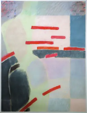 Maria Neefjes - Pastelkrijt op papier, April women - Ingelijst (Zeer groot) kopen? Bied vanaf 40!