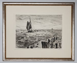 Willem Jans Dijk - Botter op zee, ets, nieuwstaat kopen? Bied vanaf 125!