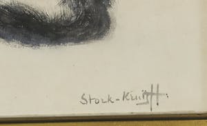 Anna Maria Stork-Kruijff - Gouache, Twee poezen - Ingelijst kopen? Bied vanaf 1!