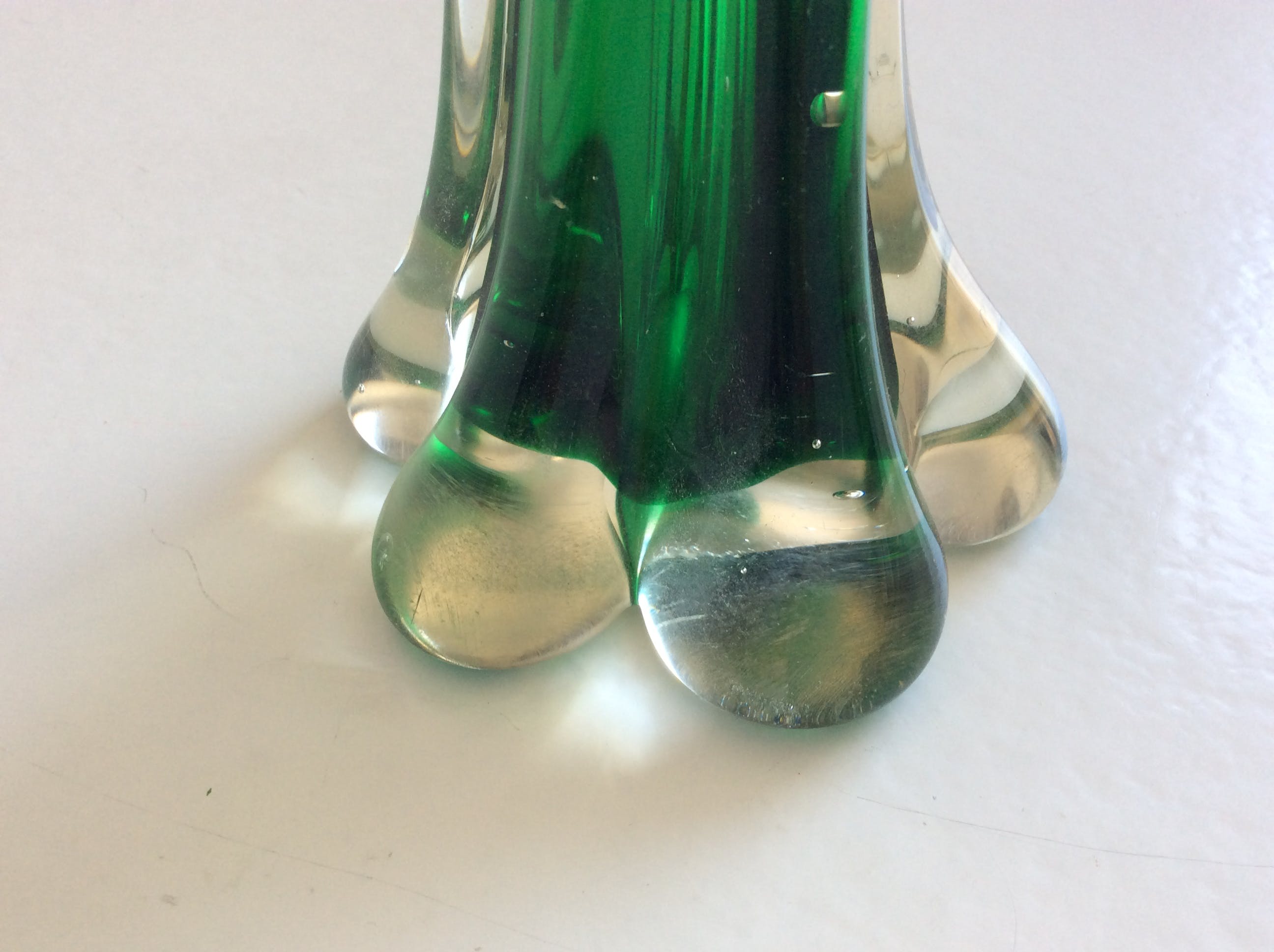 Exbor Sklo - Karlovarske Sklo - groene vintage vaas kopen? Bied vanaf 20!