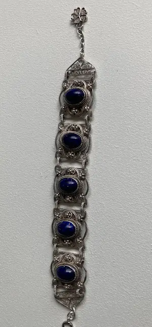 Zilver - Armband met ring - 925 - Lapis Lazuli - filigrain kopen? Bied vanaf 70!