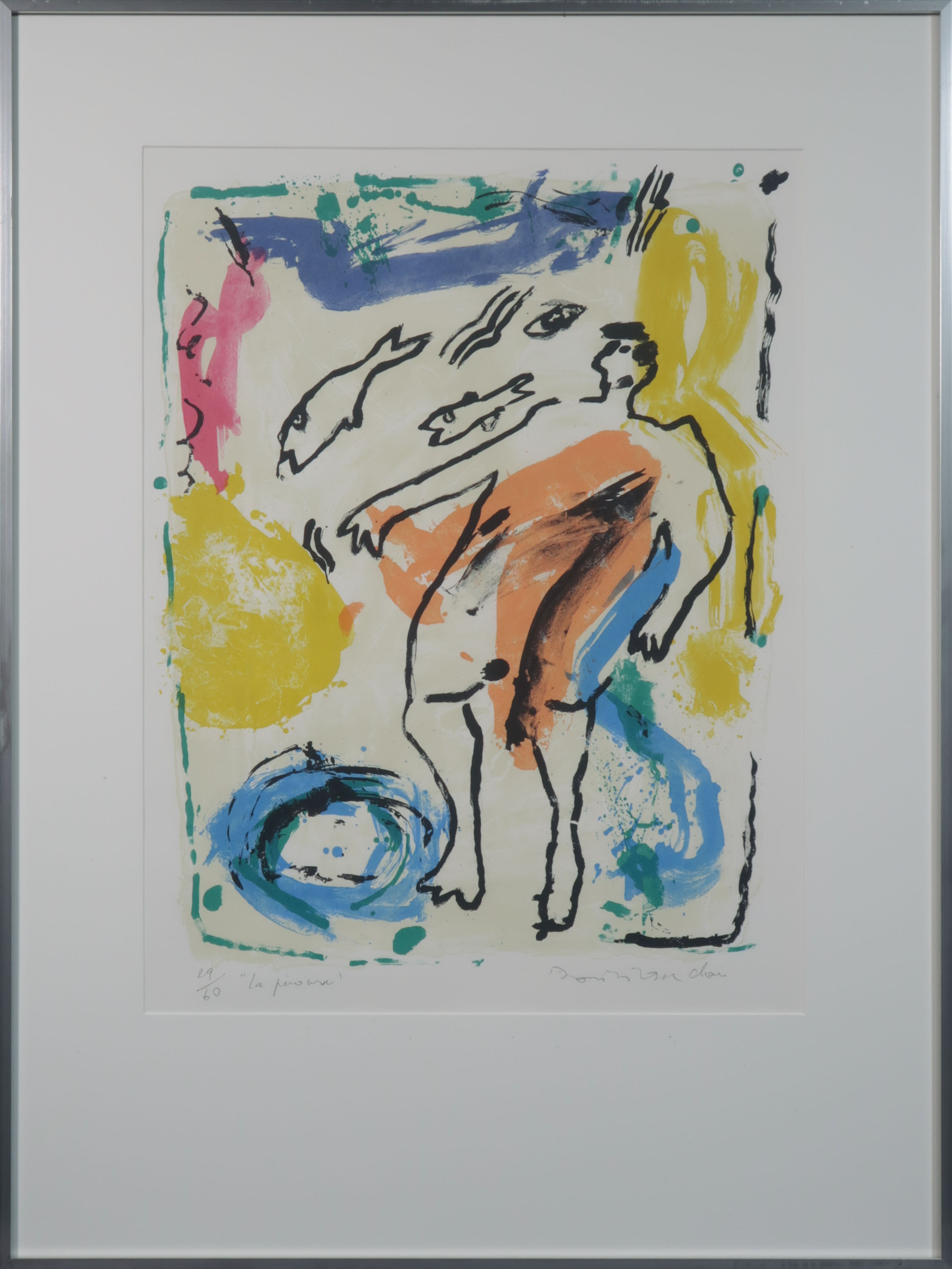 Dominique Chan - Zeefdruk, La ... - Ingelijst kopen? Bied vanaf 35!