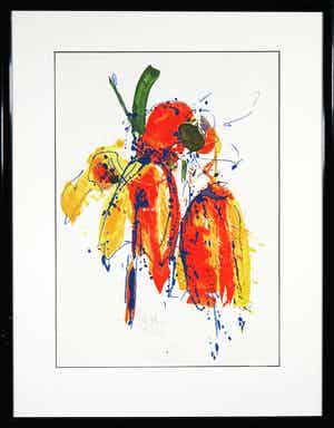 Arty Grimm - Zeefdruk, Zonder titel - Ingelijst verkocht voor € 50!