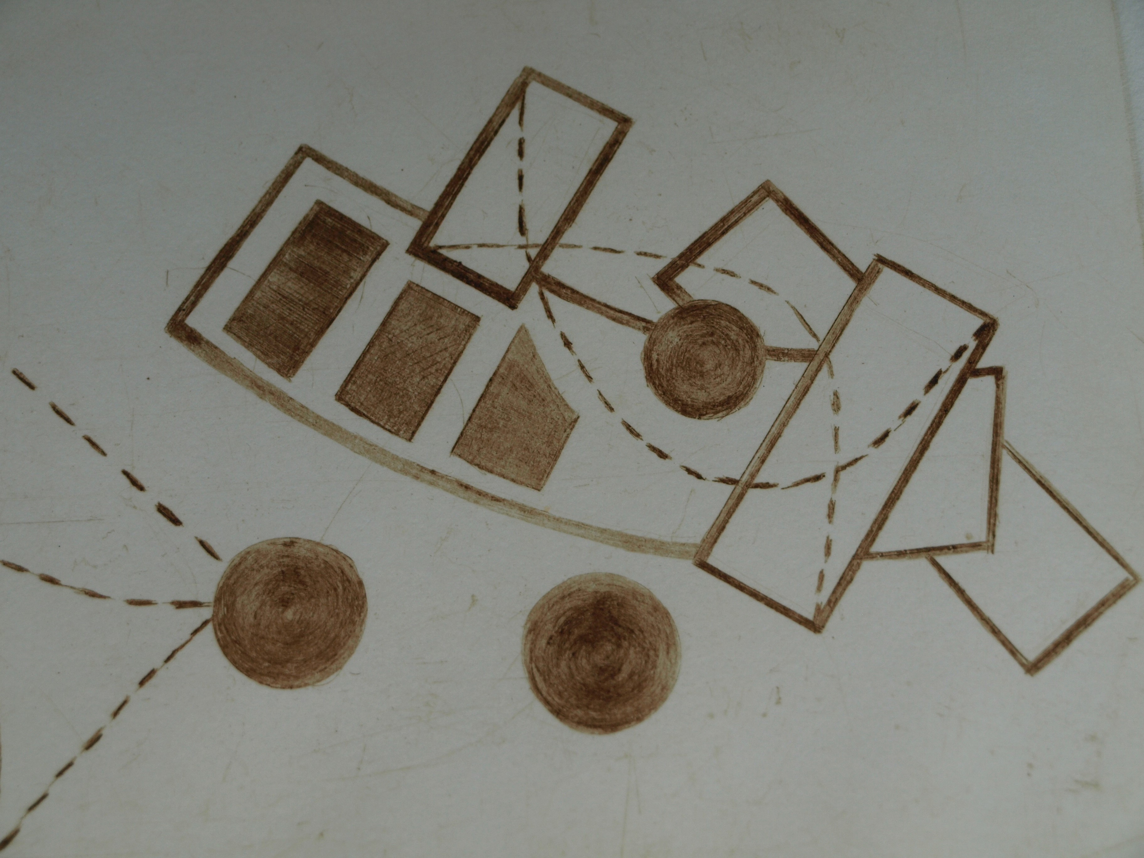 Niet of onleesbaar gesigneerd - Ets , Zonder titel – ingelijst  kopen? Bied vanaf 1!