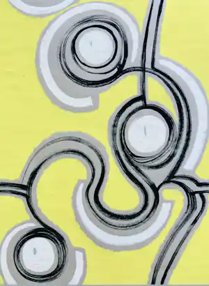 Ton Pape - compositie in zwart wit en geel verkauft für € 50!