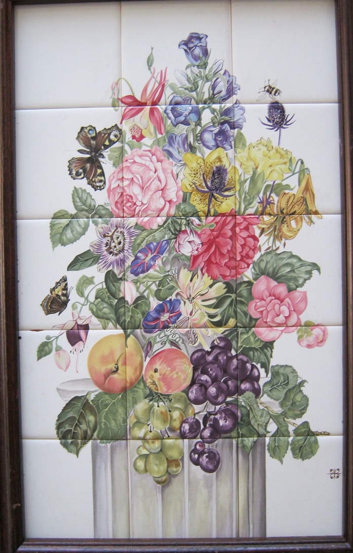 Niet of onleesbaar gesigneerd - Het schitterend boeket uniek tegeltableau kopen? Bied vanaf 1!