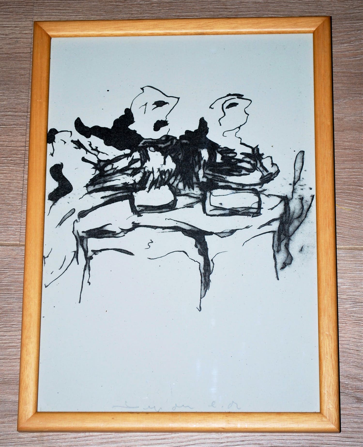 David Desjardine - litho E.A. - abstract met figuren kopen? Bied vanaf 15!