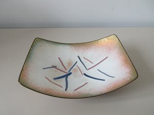 Curiosa - Modernistische koperen Kunst Emaille schaal - JE Kunst Email kopen? Bied vanaf 1!