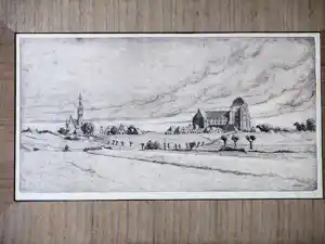 Laurens Jannis Braams - Gezicht op Veere - Ets vendu pour 50€ !