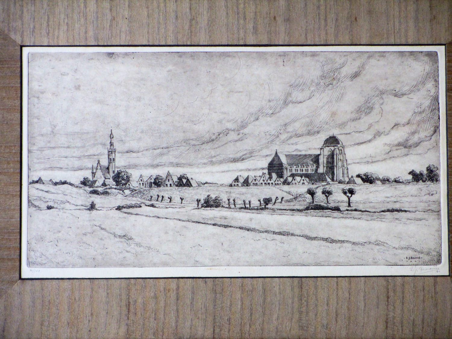 Laurens Jannis Braams - Gezicht op Veere - Ets verkocht voor € 50!
