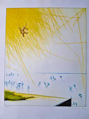 Ronald Tolman - grote kleuren Ets & Aquatint "IKANOS II" - Gelderse grafiekmap '92 verkauft für € 58!