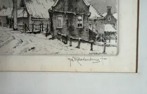 Hendrikus Roodenburg - 2 etsen Den Haag 1969 en Hindeloopen 1961, ingelijst en gesigneerd kopen? Bied vanaf 40!