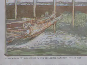 Cees Bolding - Gezicht op de haven van Veere - Litho kopen? Bied vanaf 50!