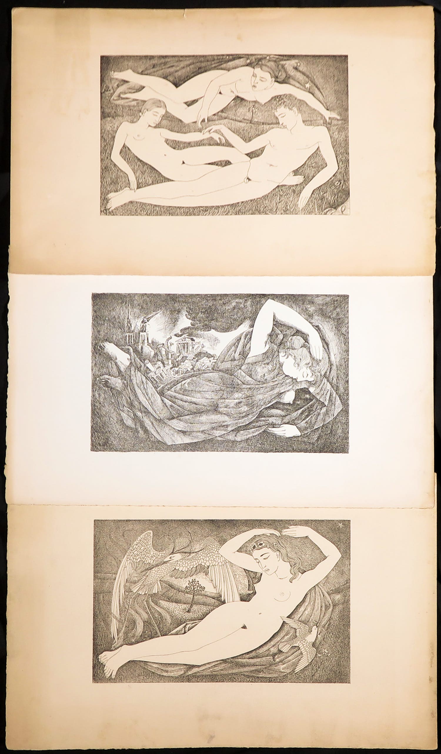 Niet of onleesbaar gesigneerd - Lot van 3 litho's kopen? Bied vanaf 1!