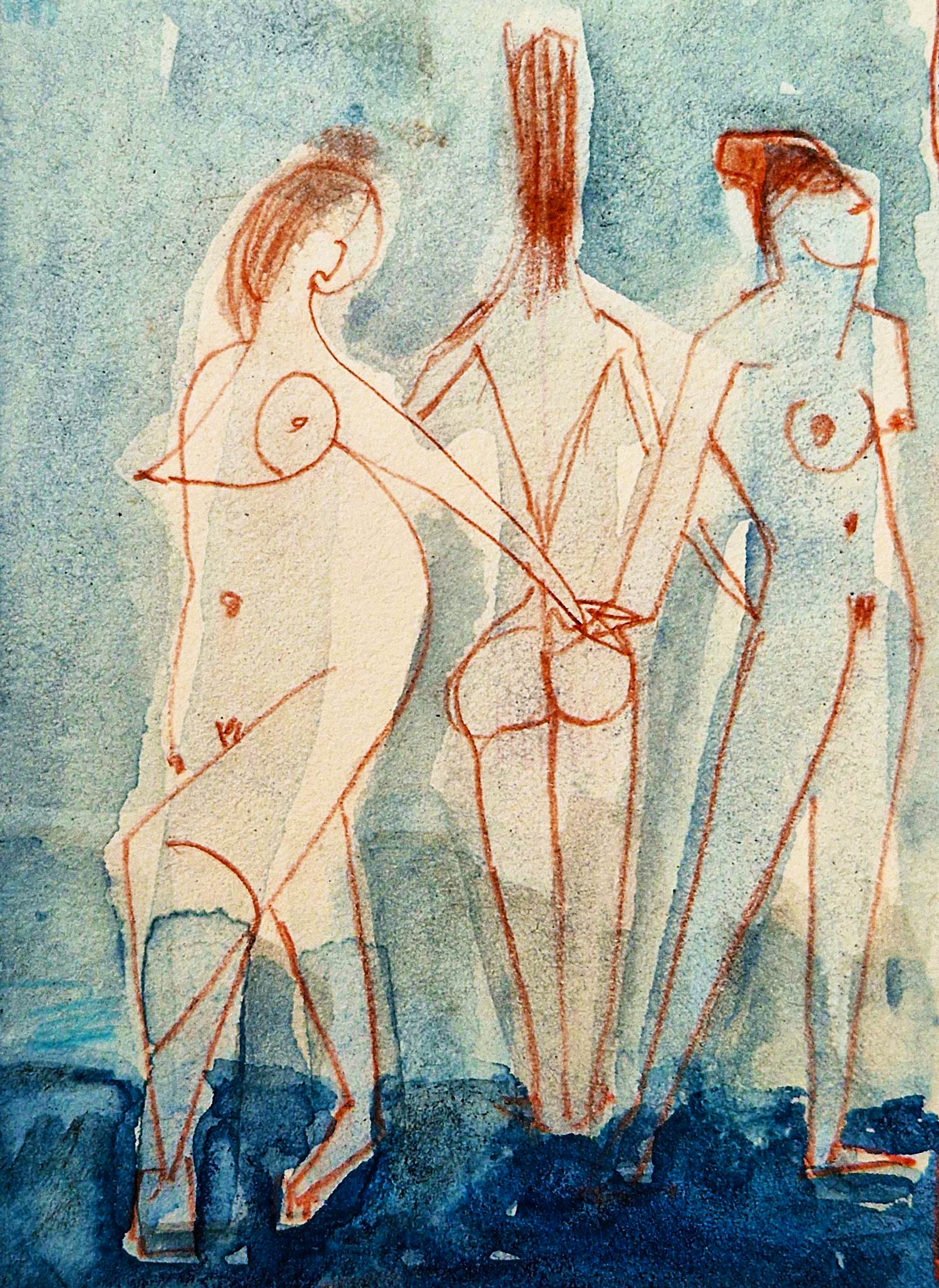 Theo Beerendonk - Bijzondere jaren 60 erotische gemengde techniek op papier - gesigneerd kopen? Bied vanaf 32!