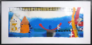 Theo Koster - Zeefdruk, Abstracte compositie - Ingelijst kopen? Bied vanaf 110!