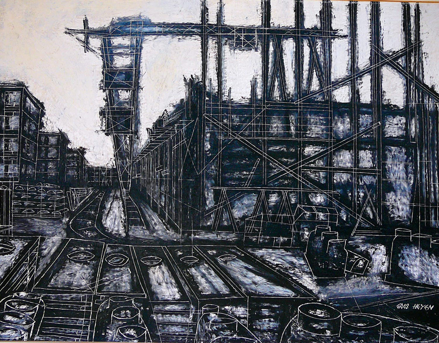 Gras Heyen - Nieuwbouw in West -vetkrijt circa 1960- verkocht voor € 100!